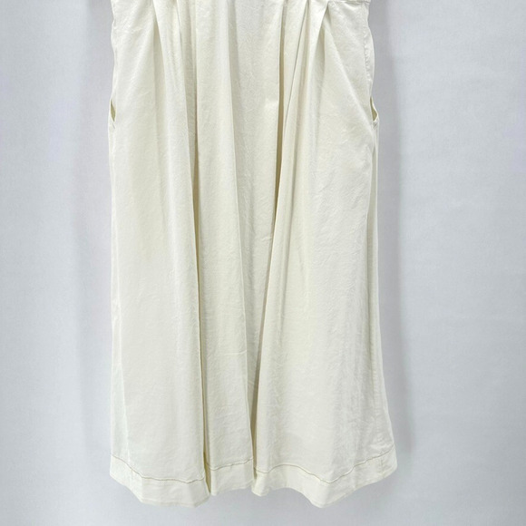 Maeve Poplin Midi Shirt Dress Womens 8 Ivory Front Slit Preppy Old Money Cottage - Picture 6 of 11